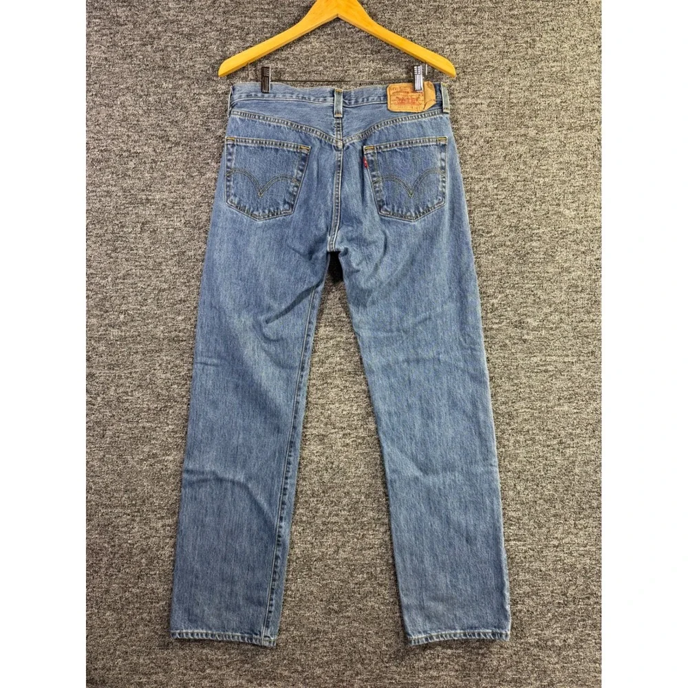 Levis 501 Original Fit Mens Jeans Medium Wash Blue Straight Leg Button Fly 34X34